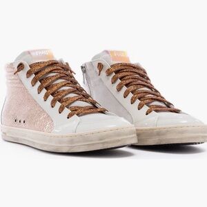 P448 Women's Glitter Lace-Up High-Top Sneakers ~ 38 EU, 8